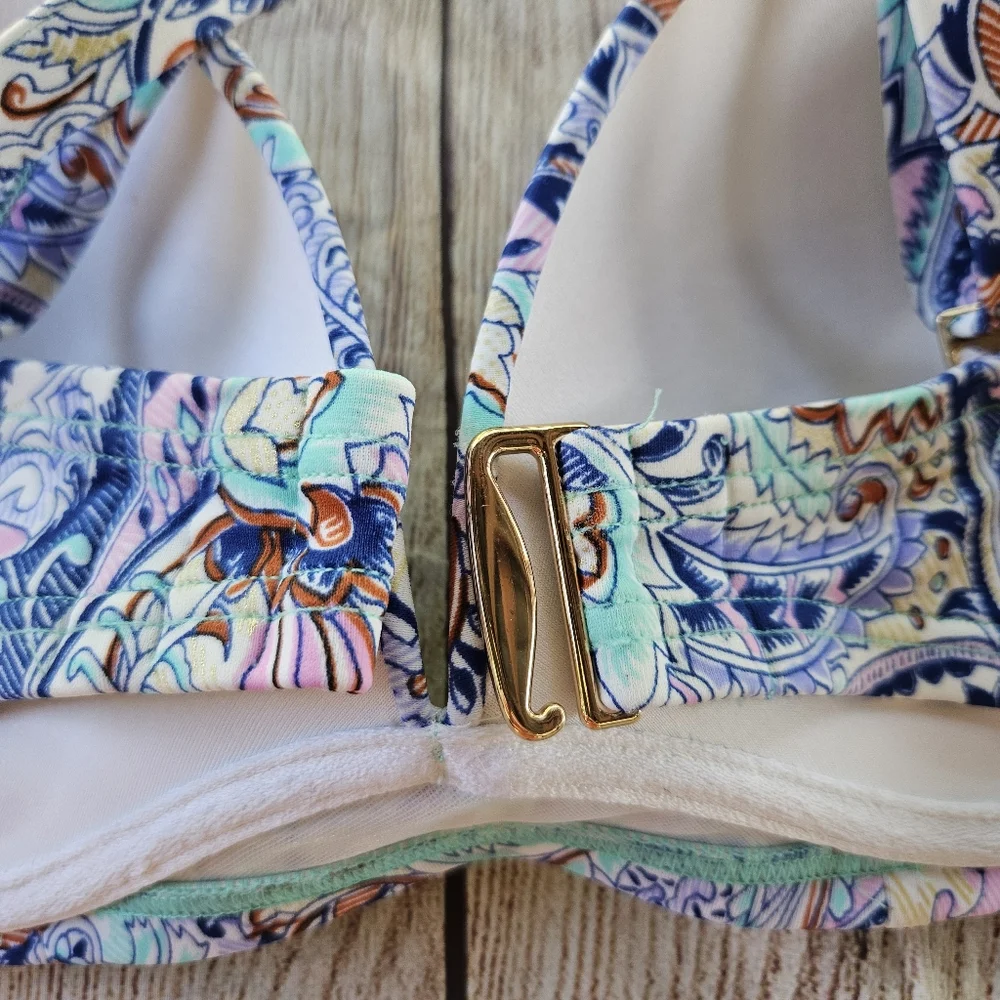 Victoria's Secret Paisley The Angel Convertible Ruched Biniki Top 36D - Picture 7 of 10